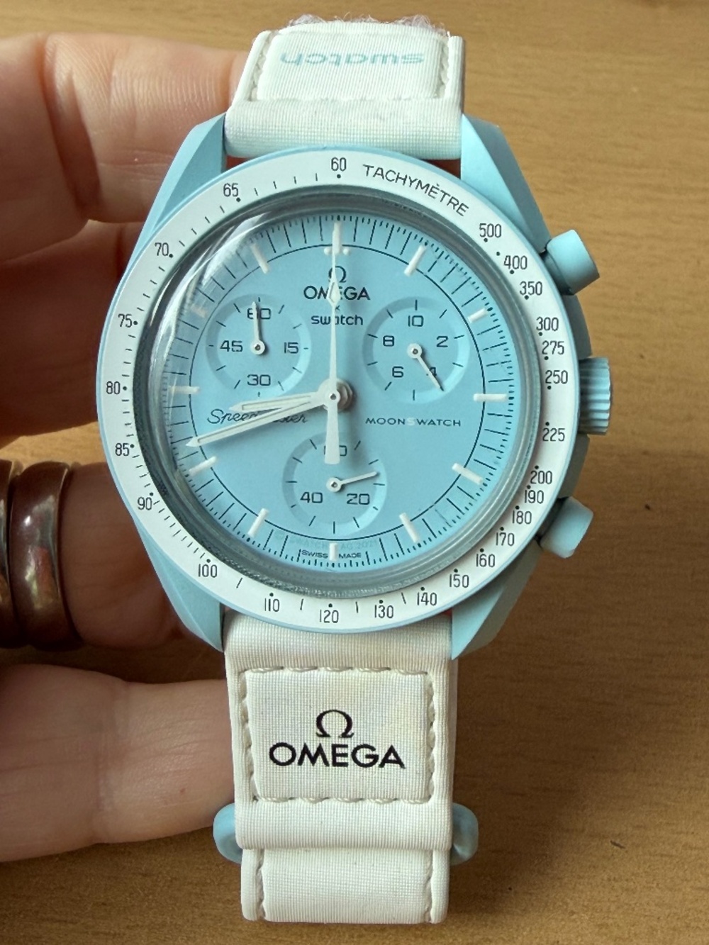 OMEGA X SWATCH MISSION TO URANUS SpeedMaster Moon Swatch 42mm Watch Pristine